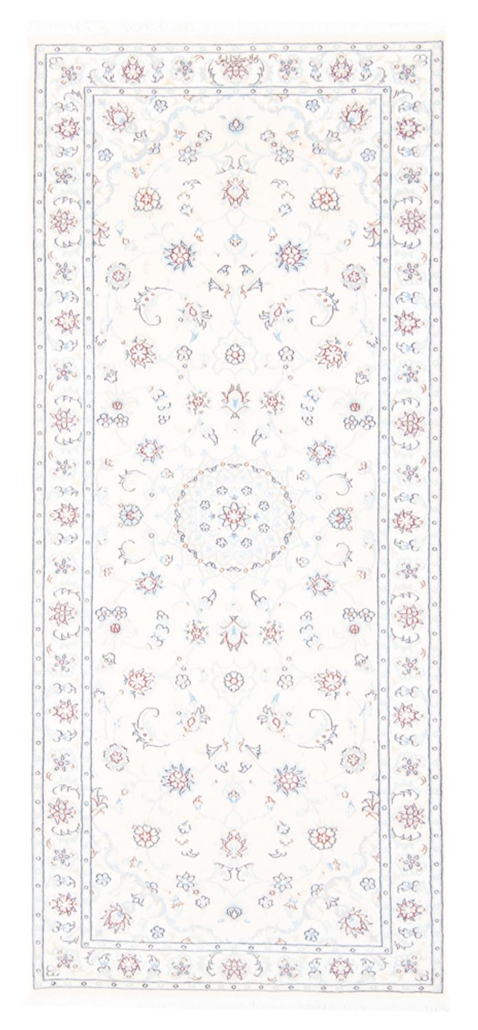 Alfombra de pasillo Alfombra Persa - Nain - Real - 197 x 82 cm - crema