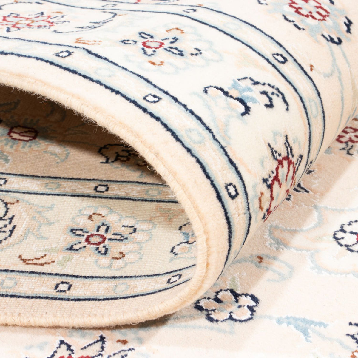 Alfombra de pasillo Alfombra Persa - Nain - Real - 197 x 82 cm - crema