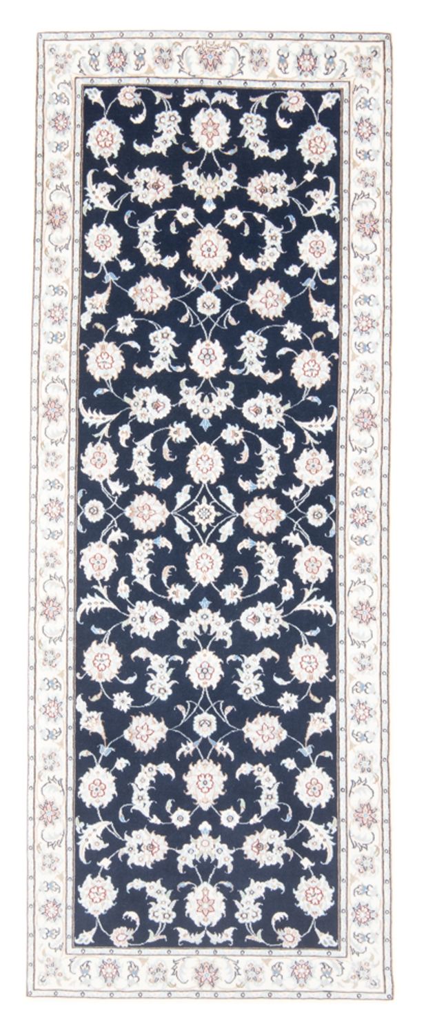 Alfombra de pasillo Alfombra Persa - Nain - Real - 203 x 79 cm - azul oscuro