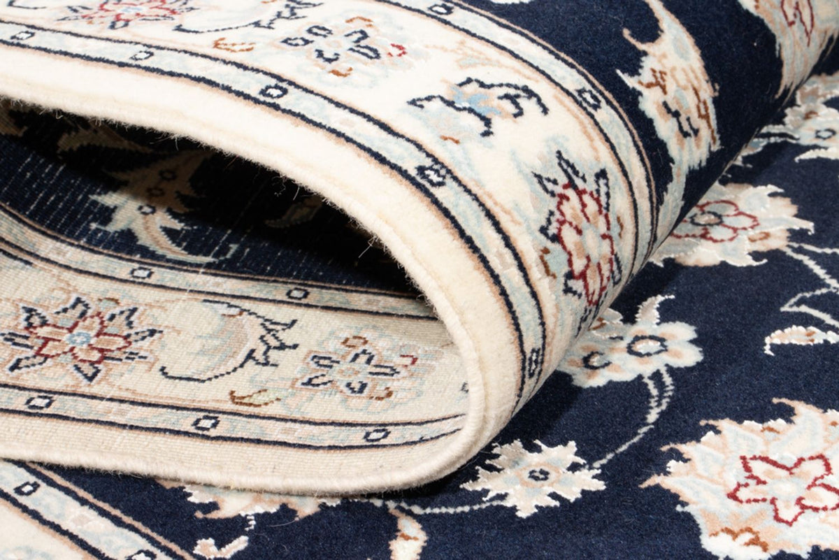 Alfombra de pasillo Alfombra Persa - Nain - Real - 203 x 79 cm - azul oscuro