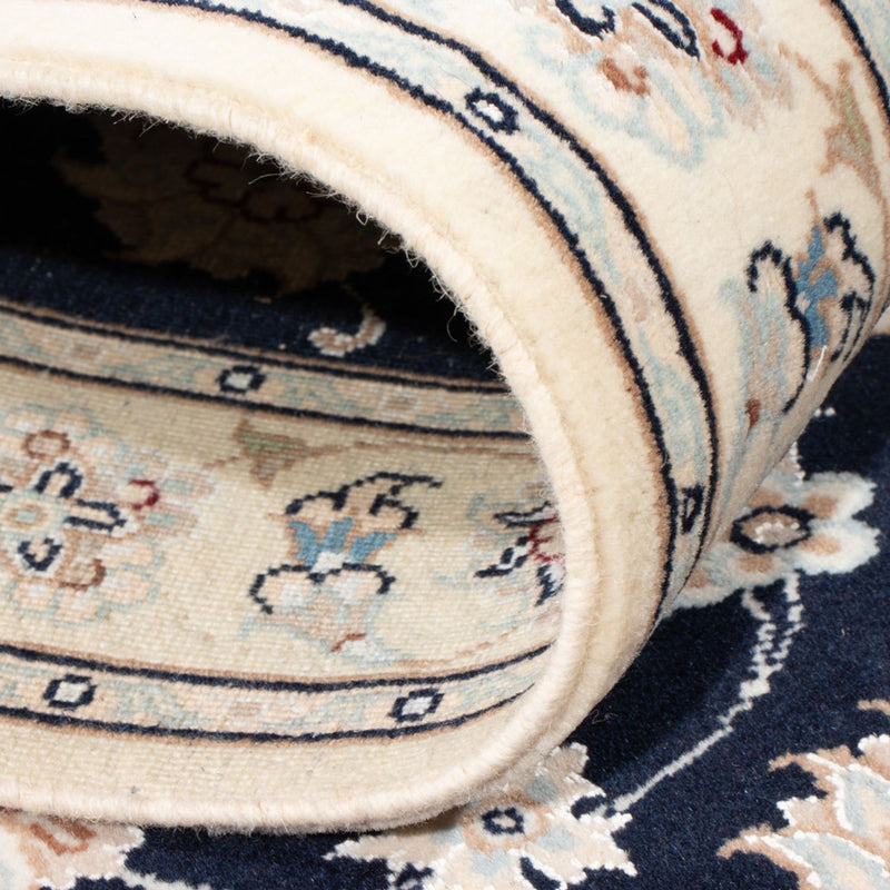 Alfombra de pasillo Alfombra Persa - Nain - Real - 205 x 78 cm - azul oscuro