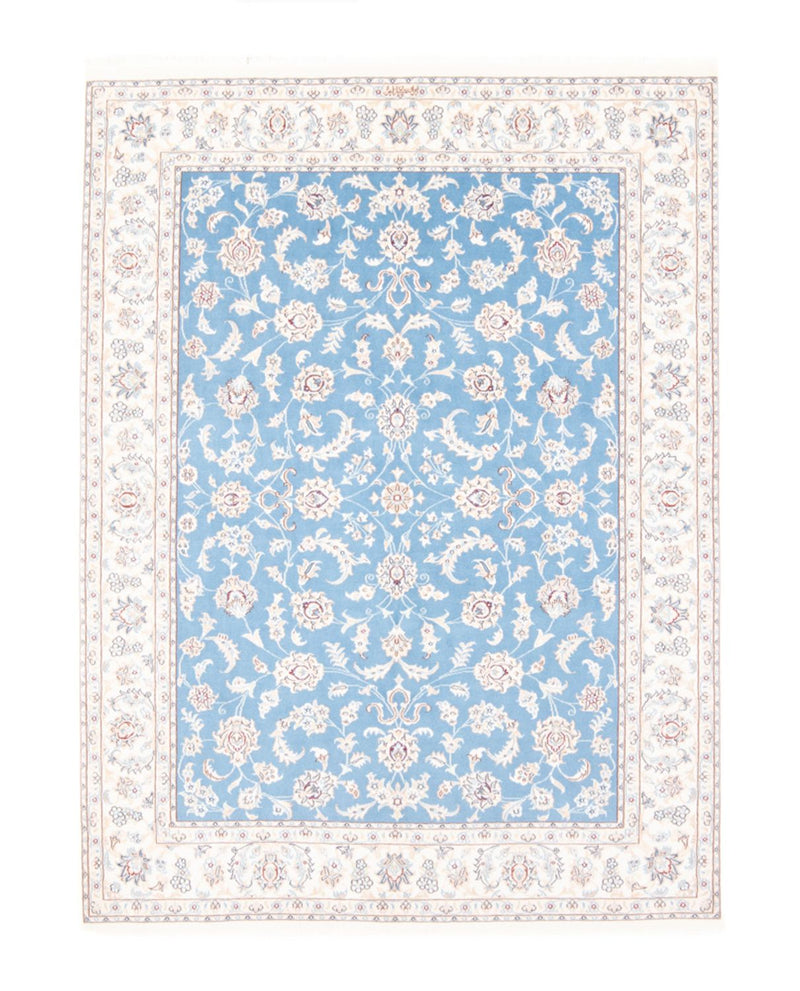 Alfombra Persa - Nain - Real - 196 x 150 cm - azul claro