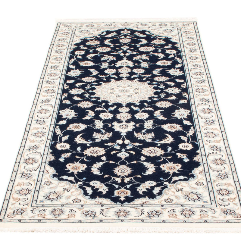 Alfombra de pasillo Alfombra Persa - Nain - Real - 200 x 81 cm - azul oscuro