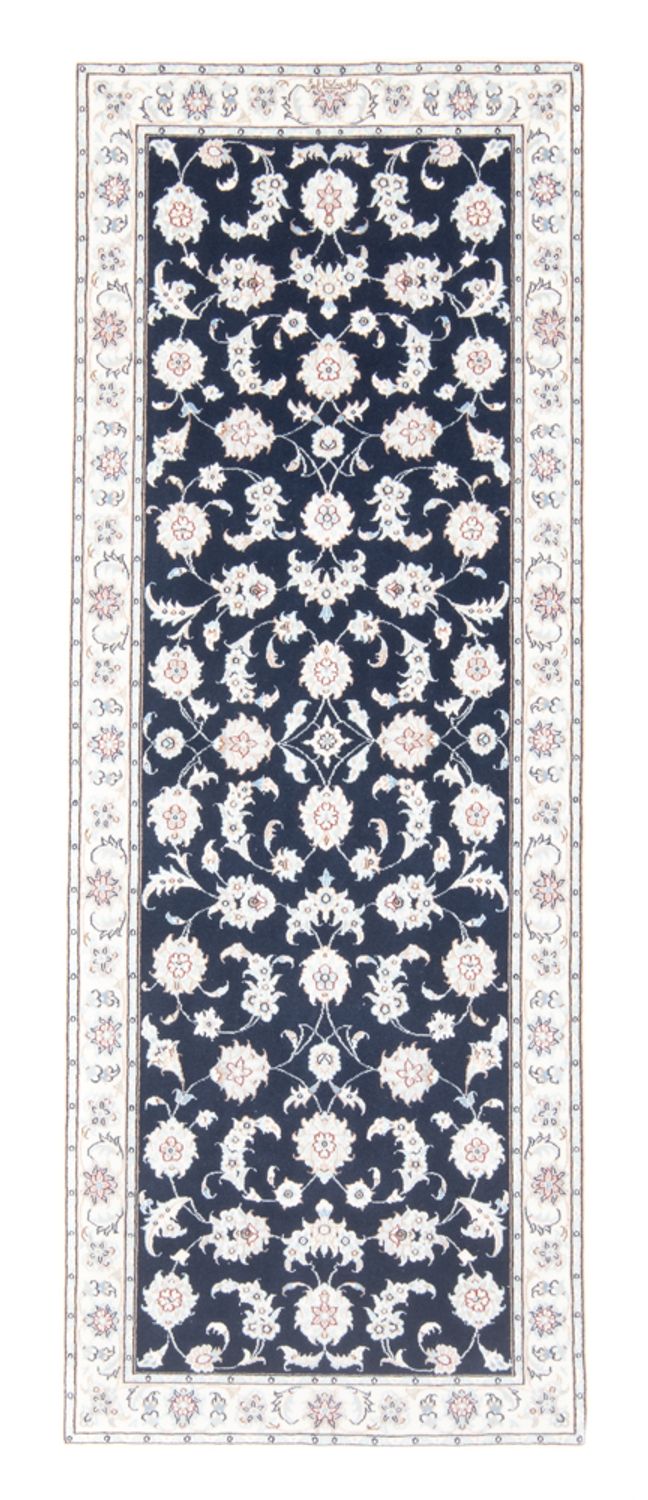 Alfombra de pasillo Alfombra Persa - Nain - Real - 198 x 78 cm - azul oscuro