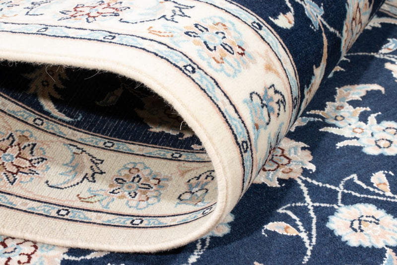 Alfombra de pasillo Alfombra Persa - Nain - Real - 198 x 78 cm - azul oscuro