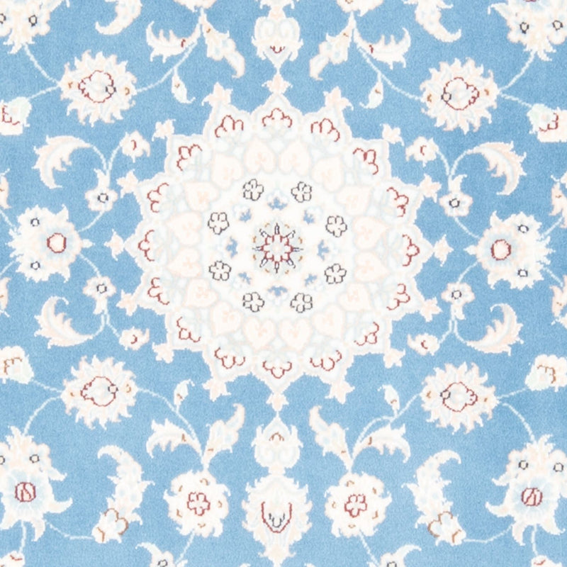 Alfombra de pasillo Alfombra Persa - Nain - Real - 197 x 82 cm - azul claro