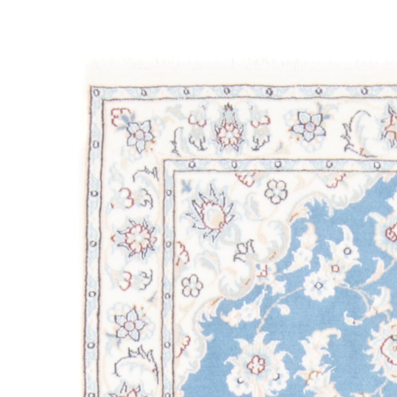 Alfombra de pasillo Alfombra Persa - Nain - Real - 204 x 82 cm - azul claro