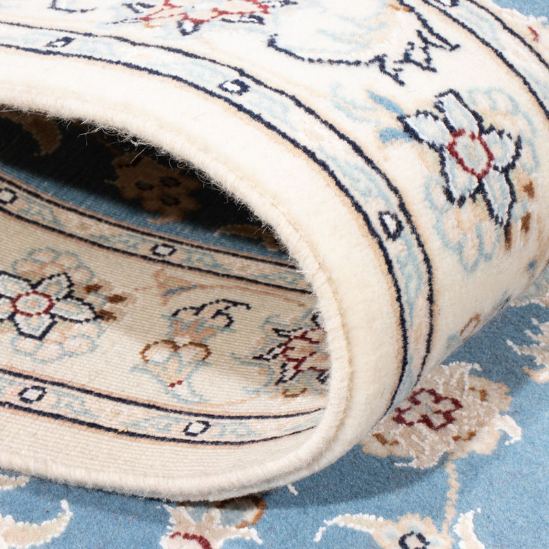 Alfombra de pasillo Alfombra Persa - Nain - Real - 204 x 82 cm - azul claro