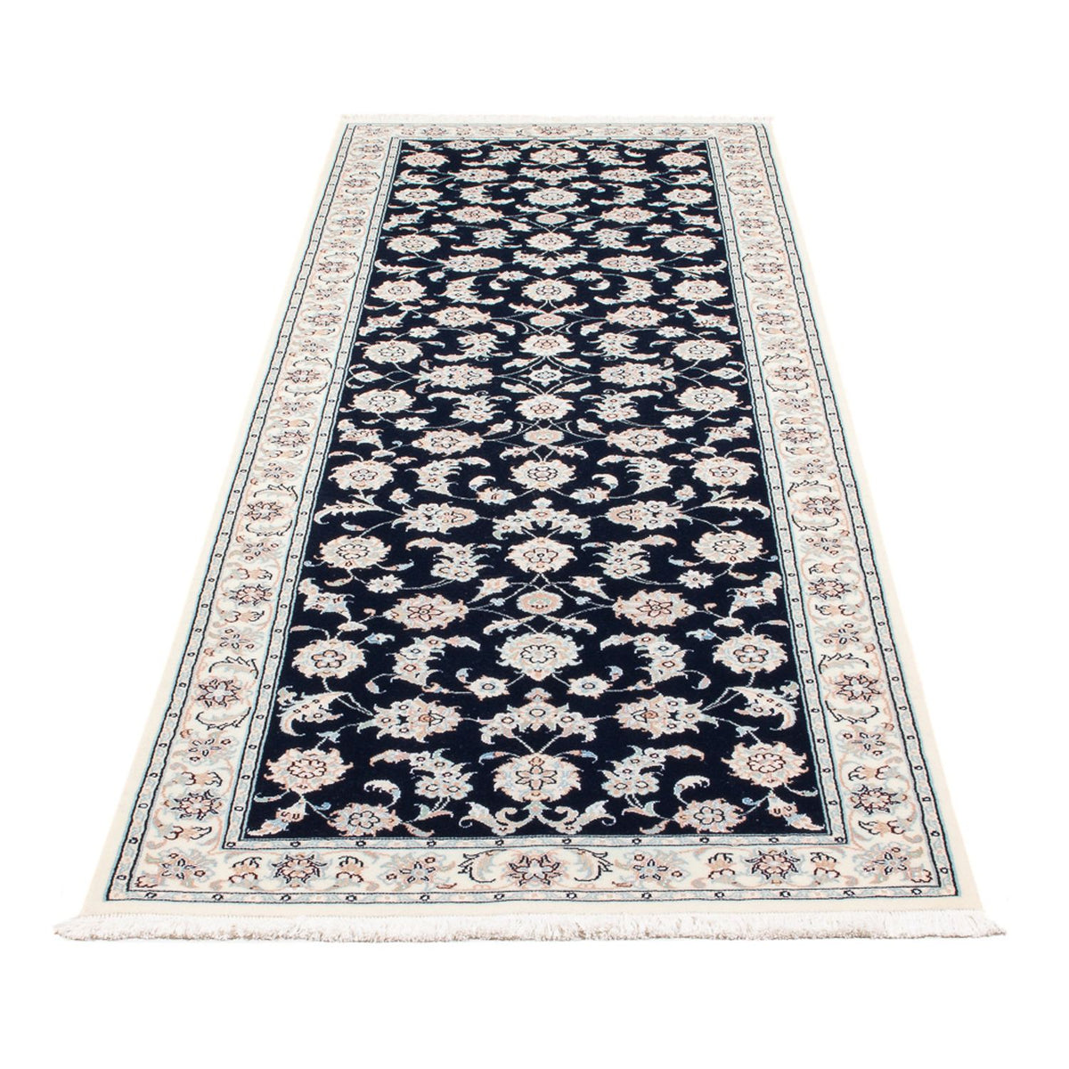 Alfombra de pasillo Alfombra Persa - Nain - Prima - 248 x 82 cm - azul oscuro