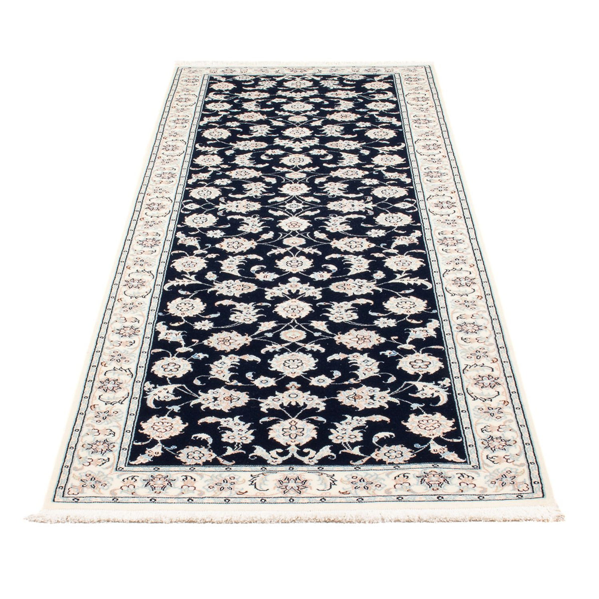 Alfombra de pasillo Alfombra Persa - Nain - Prima - 248 x 83 cm - azul oscuro