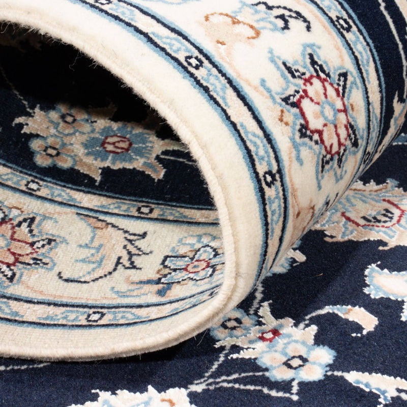 Alfombra de pasillo Alfombra Persa - Nain - Real - 194 x 82 cm - azul oscuro