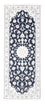 Alfombra de pasillo Alfombra Persa - Nain - Real - 200 x 80 cm - azul oscuro