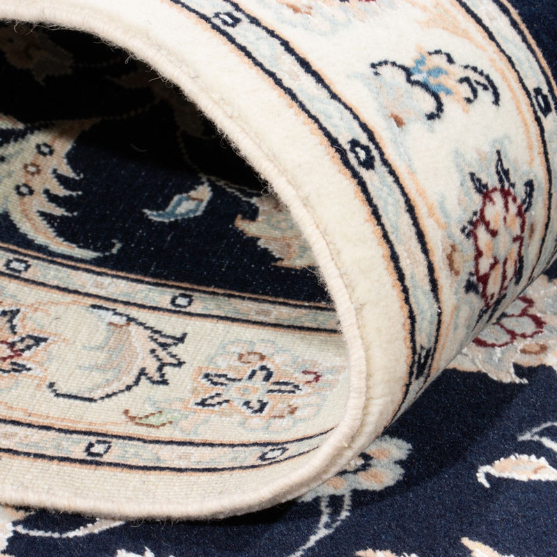 Alfombra de pasillo Alfombra Persa - Nain - Real - 200 x 80 cm - azul oscuro