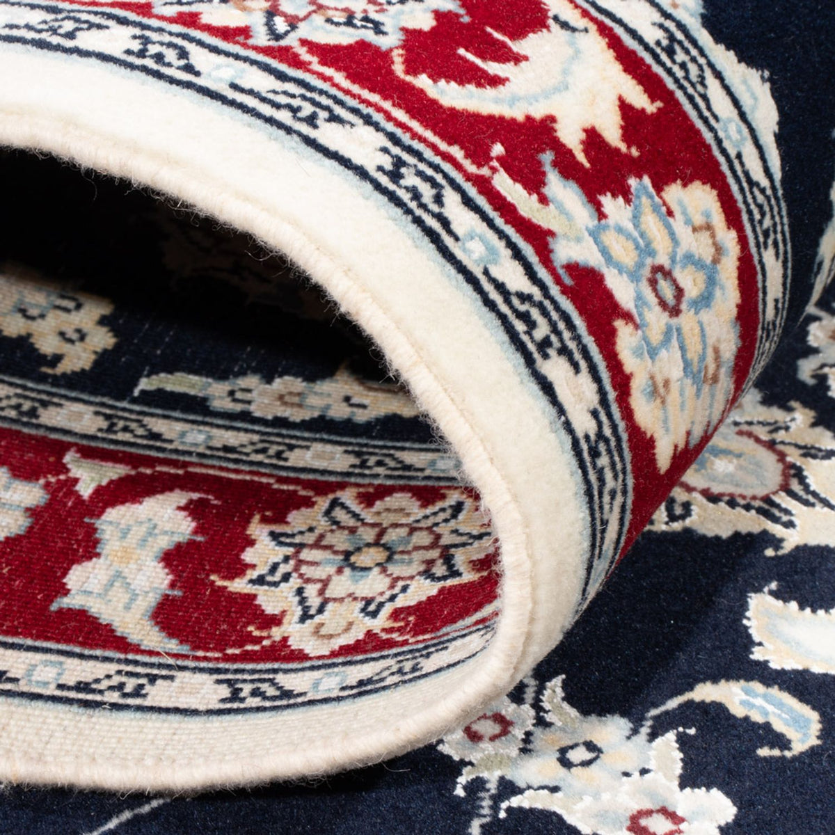 Alfombra de pasillo Alfombra Persa - Nain - Real - 203 x 81 cm - azul oscuro