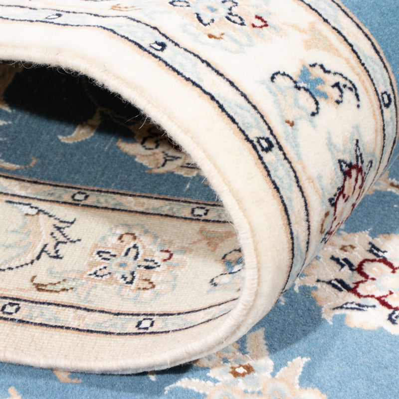 Alfombra de pasillo Alfombra Persa - Nain - Real - 200 x 80 cm - azul claro