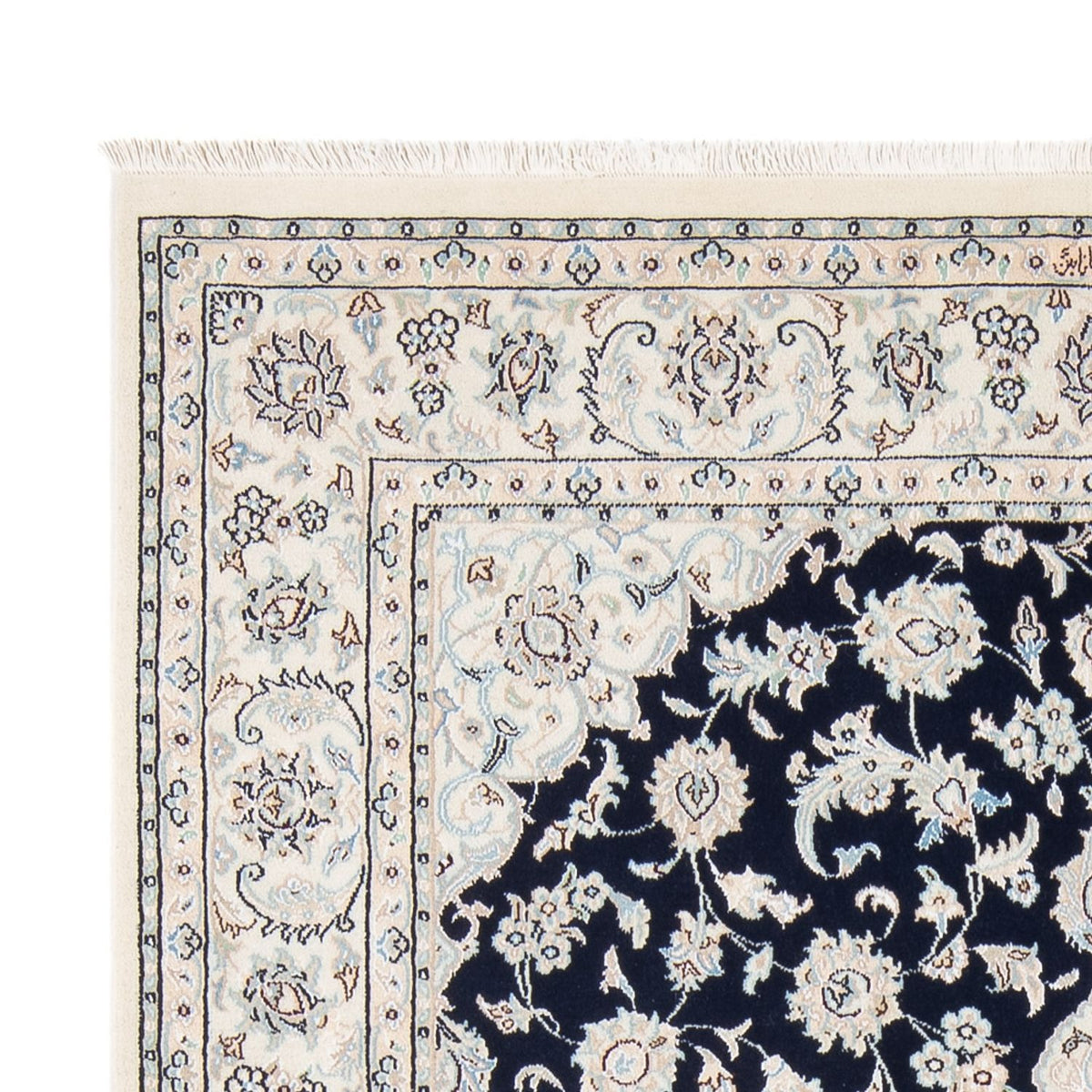 Alfombra Persa - Nain - Prima - 205 x 148 cm - azul oscuro