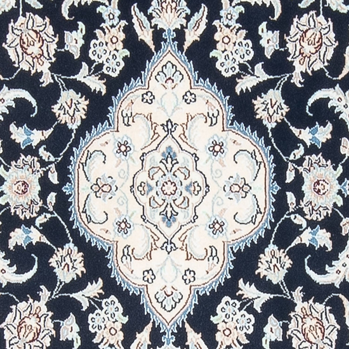Alfombra de pasillo Alfombra Persa - Nain - Prima - 388 x 88 cm - azul oscuro