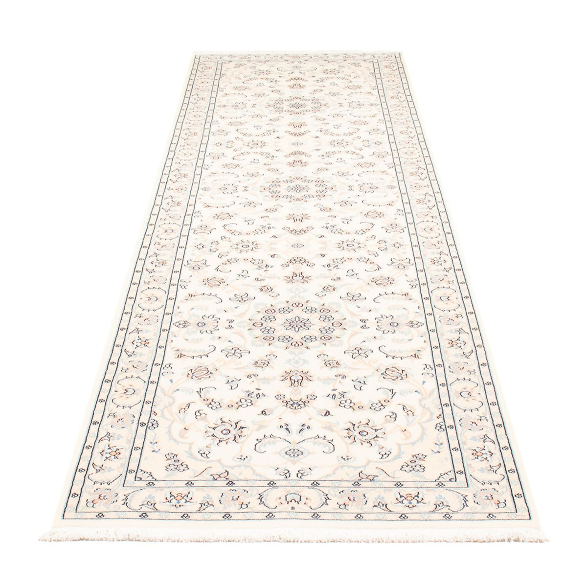 Alfombra de pasillo Alfombra Persa - Nain - Prima - 309 x 80 cm - crema