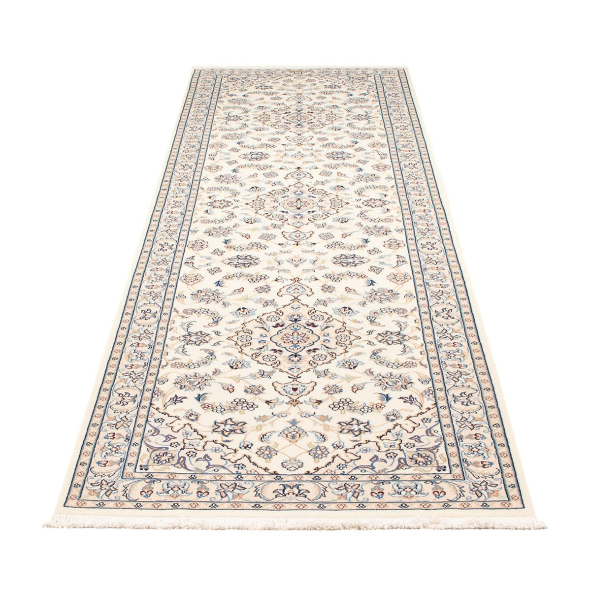 Alfombra de pasillo Alfombra Persa - Nain - Prima - 304 x 80 cm - crema