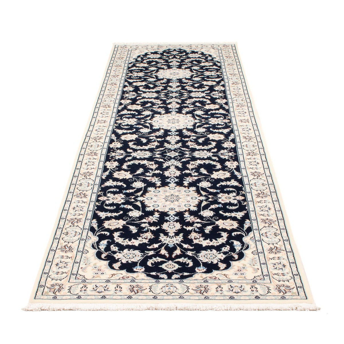 Alfombra de pasillo Alfombra Persa - Nain - Prima - 296 x 81 cm - azul oscuro