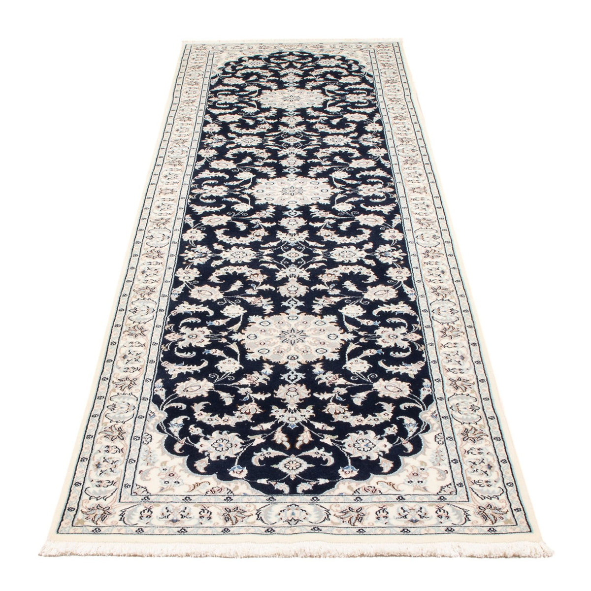 Alfombra de pasillo Alfombra Persa - Nain - Prima - 294 x 80 cm - azul oscuro
