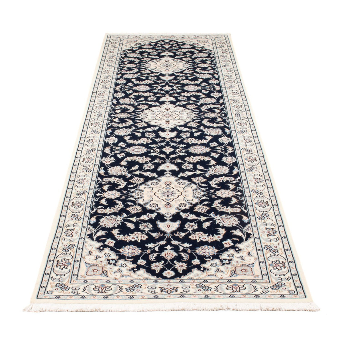 Alfombra de pasillo Alfombra Persa - Nain - Prima - 300 x 80 cm - azul oscuro