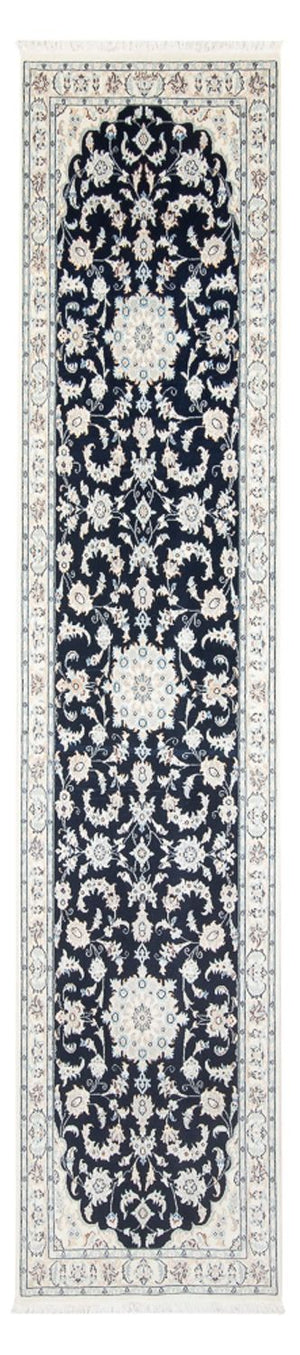 Alfombra de pasillo Alfombra Persa - Nain - Prima - 322 x 80 cm - azul oscuro