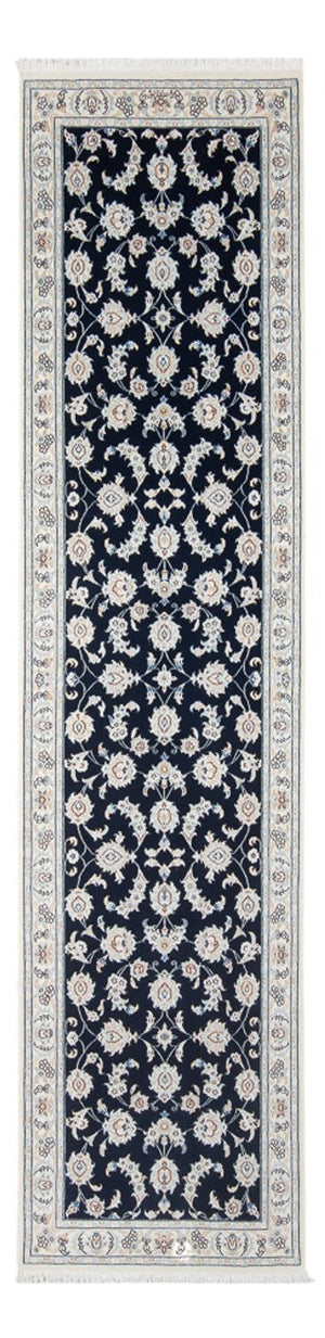 Alfombra de pasillo Alfombra Persa - Nain - Prima - 302 x 82 cm - azul oscuro