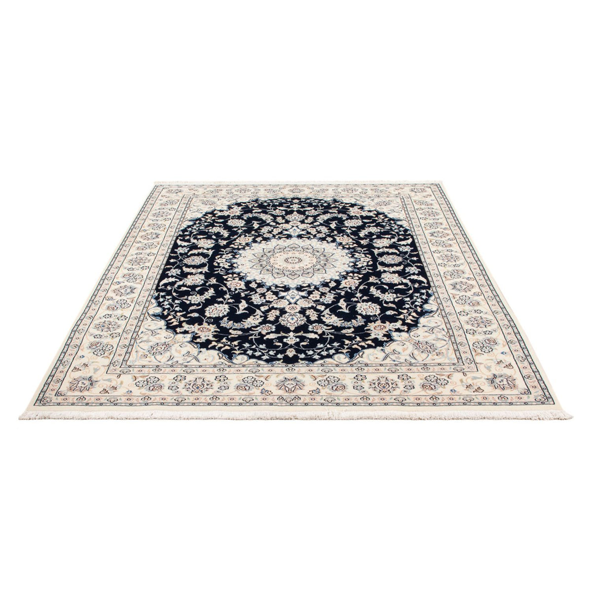 Alfombra Persa - Nain - Prima - 196 x 148 cm - azul oscuro