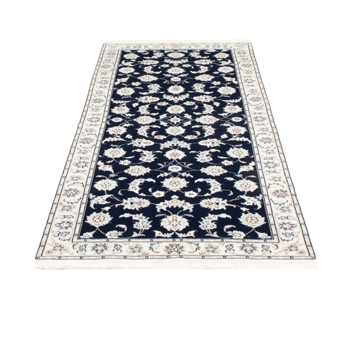 Alfombra de pasillo Alfombra Persa - Nain - Real - 195 x 81 cm - azul oscuro
