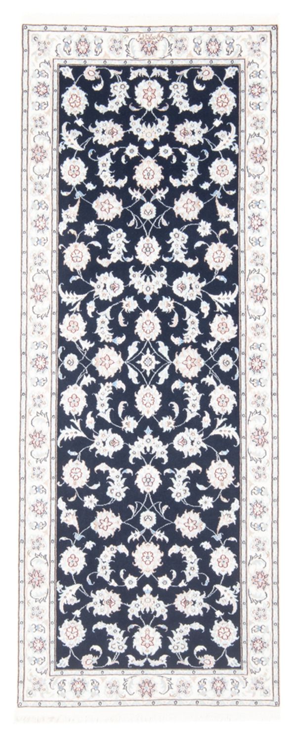 Alfombra de pasillo Alfombra Persa - Nain - Real - 197 x 80 cm - azul oscuro