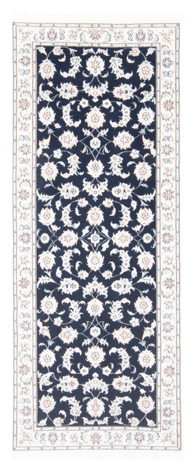 Alfombra de pasillo Alfombra Persa - Nain - Real - 194 x 80 cm - azul oscuro