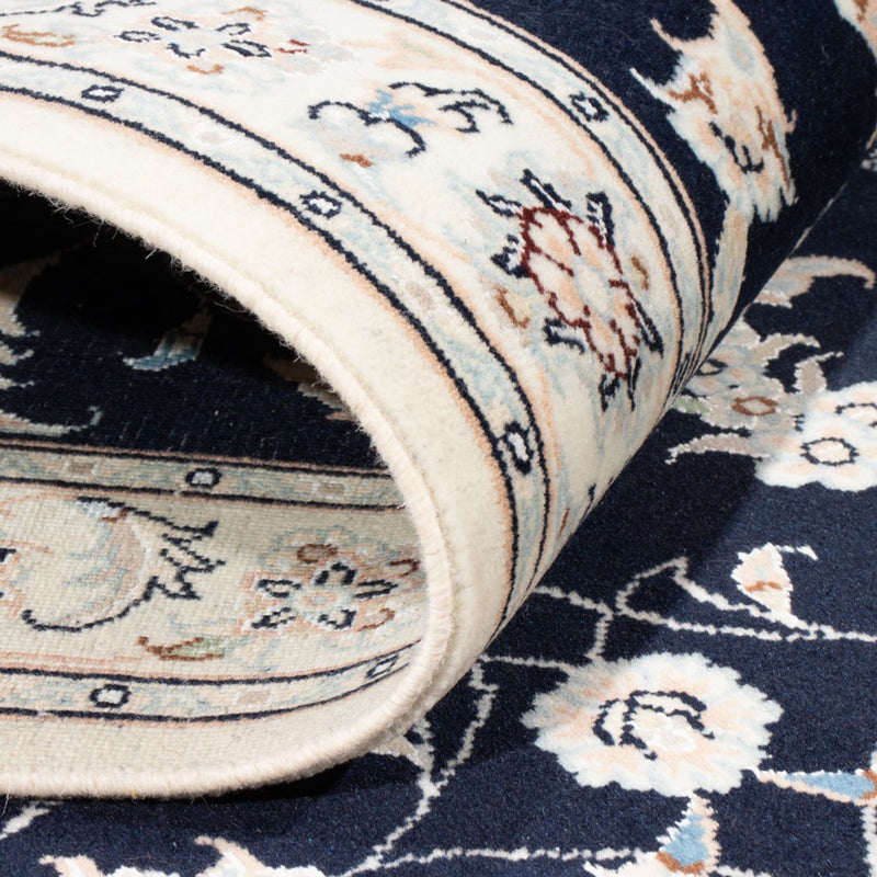 Alfombra de pasillo Alfombra Persa - Nain - Real - 194 x 80 cm - azul oscuro