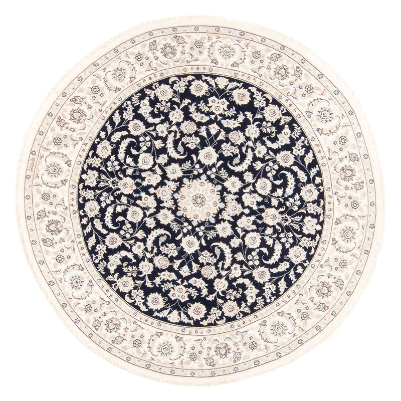 Alfombra persa - Nain redondo  - 202 x 202 cm - azul oscuro