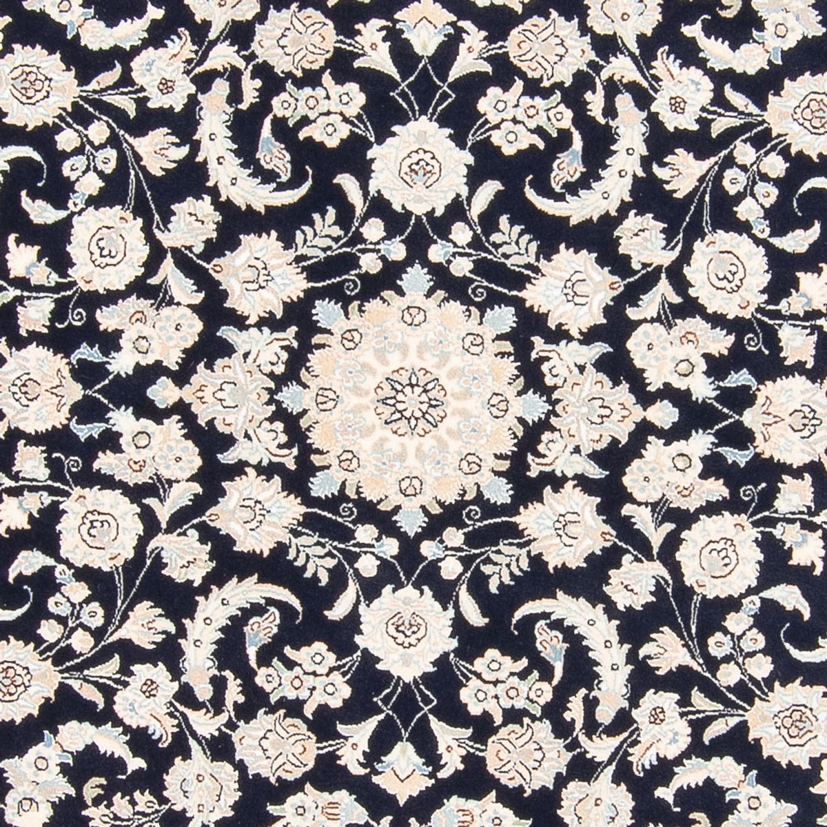 Alfombra persa - Nain redondo  - 202 x 202 cm - azul oscuro