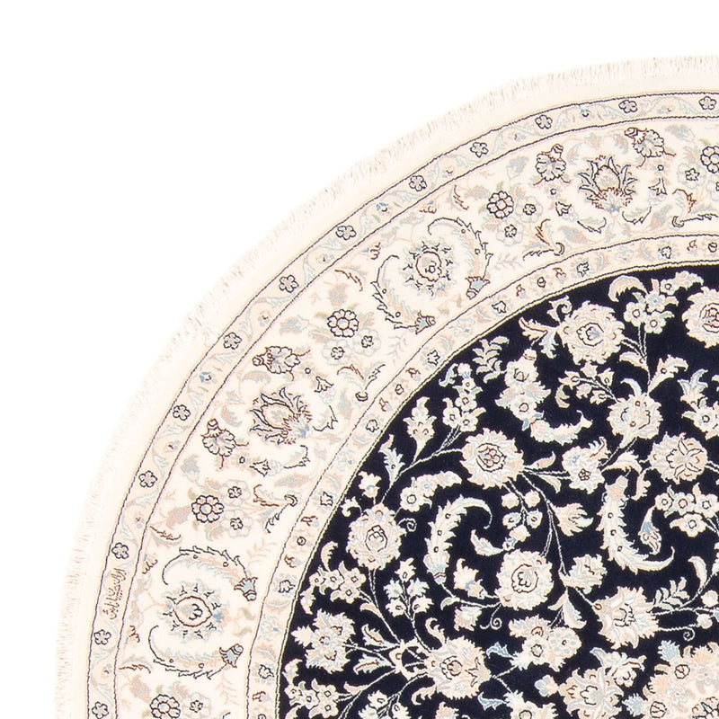 Alfombra persa - Nain redondo  - 202 x 202 cm - azul oscuro
