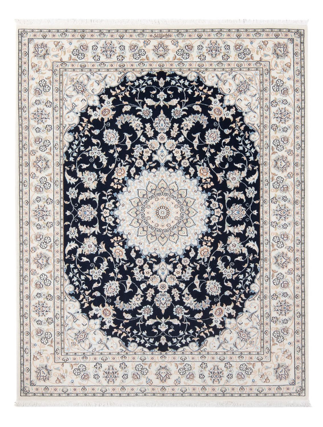 Alfombra Persa - Nain - Prima - 195 x 150 cm - azul oscuro