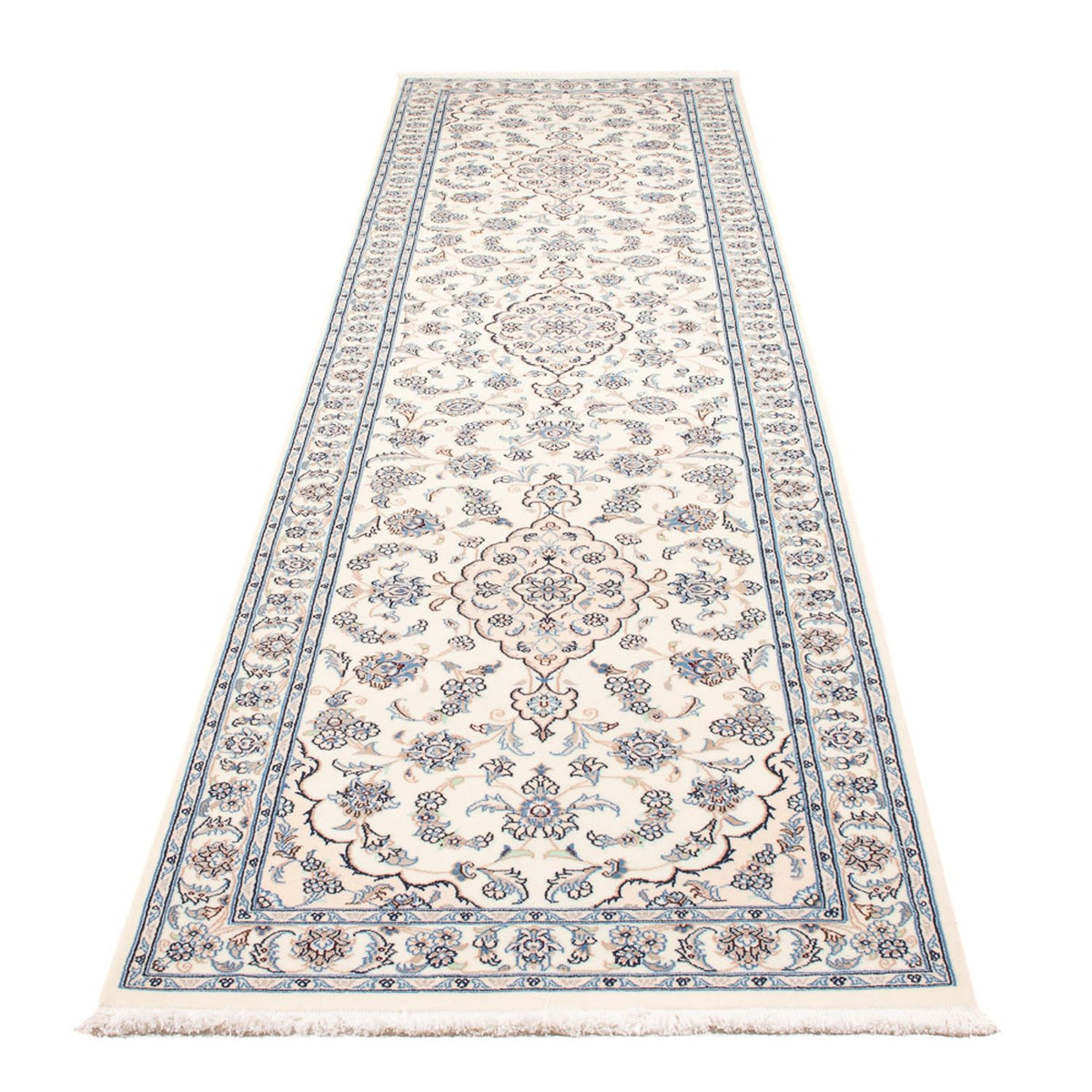 Alfombra de pasillo Alfombra Persa - Nain - Prima - 343 x 84 cm - crema