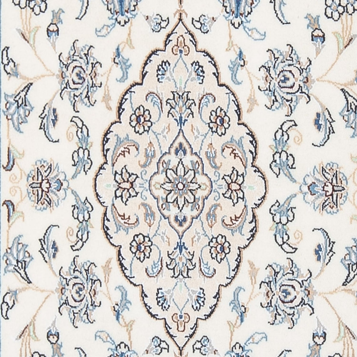 Alfombra de pasillo Alfombra Persa - Nain - Prima - 345 x 84 cm - crema