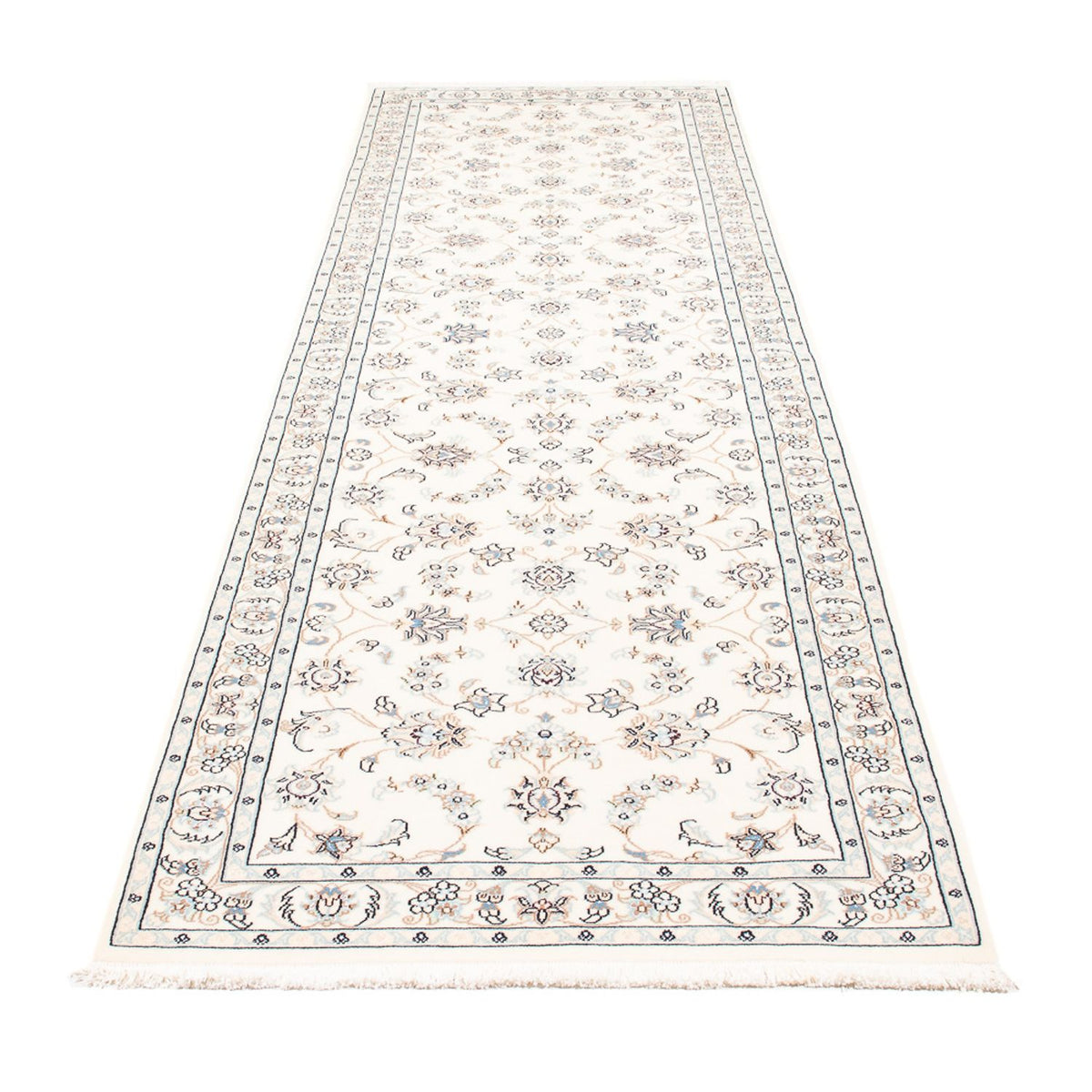 Alfombra de pasillo Alfombra Persa - Nain - Prima - 301 x 85 cm - crema