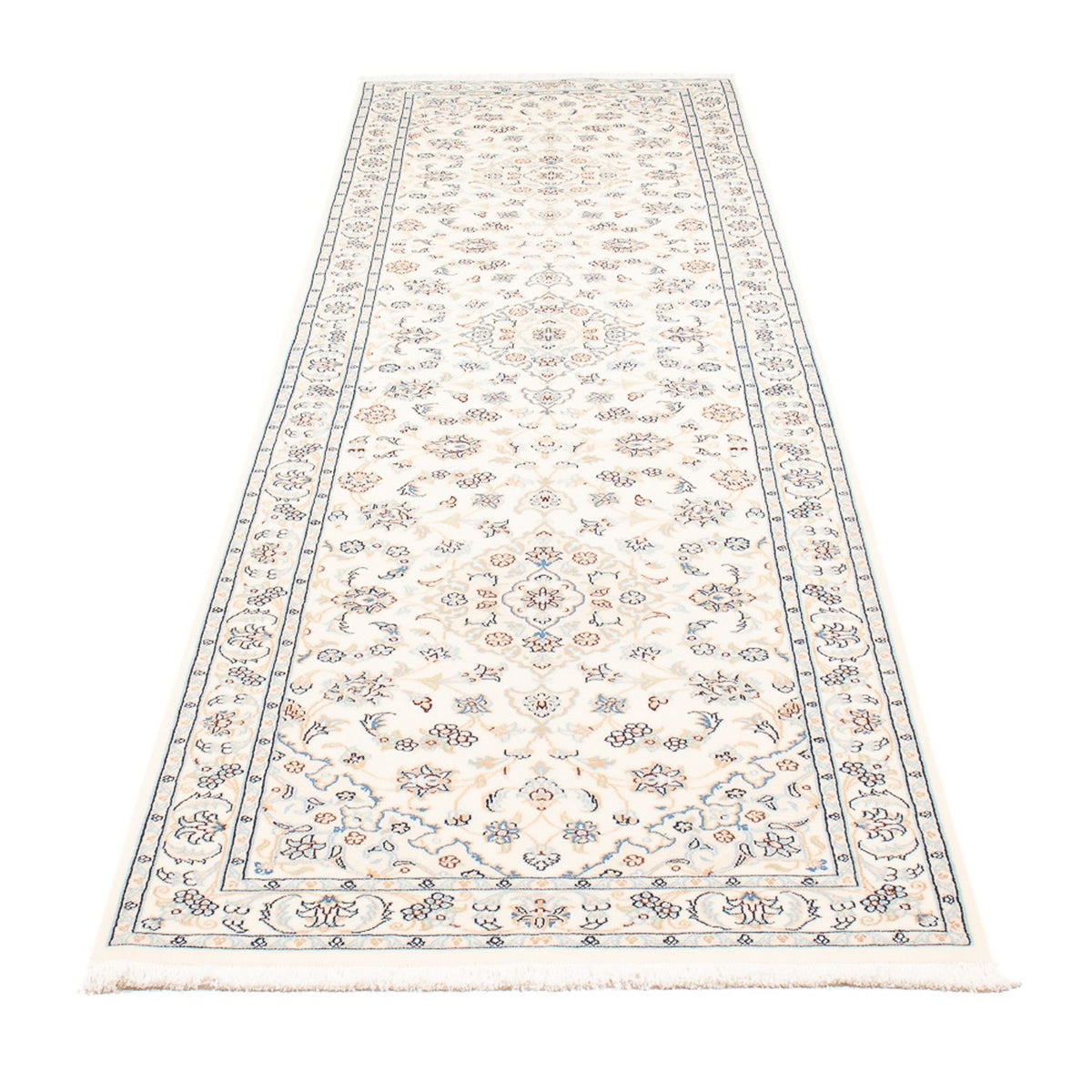 Alfombra de pasillo Alfombra Persa - Nain - Prima - 308 x 80 cm - crema