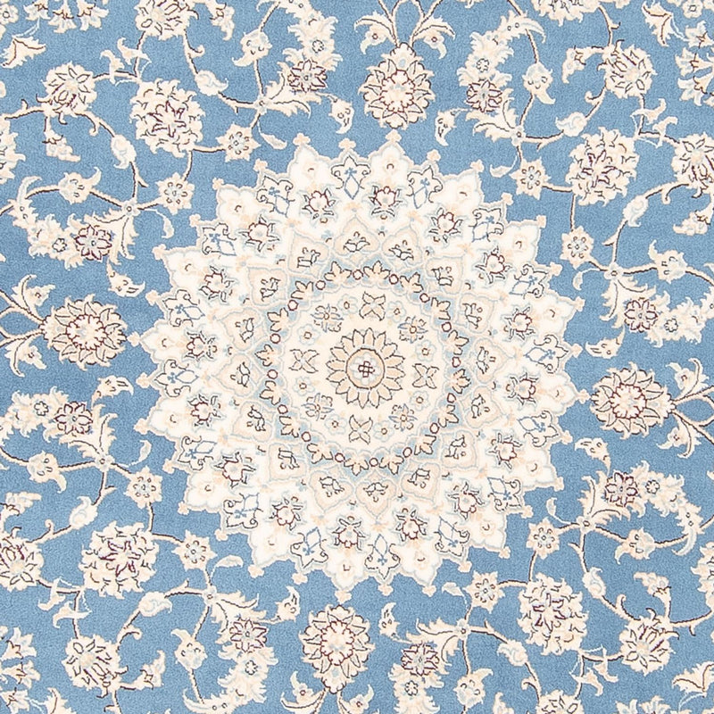 Alfombra persa - Nain redondo  - 200 x 200 cm - azul claro