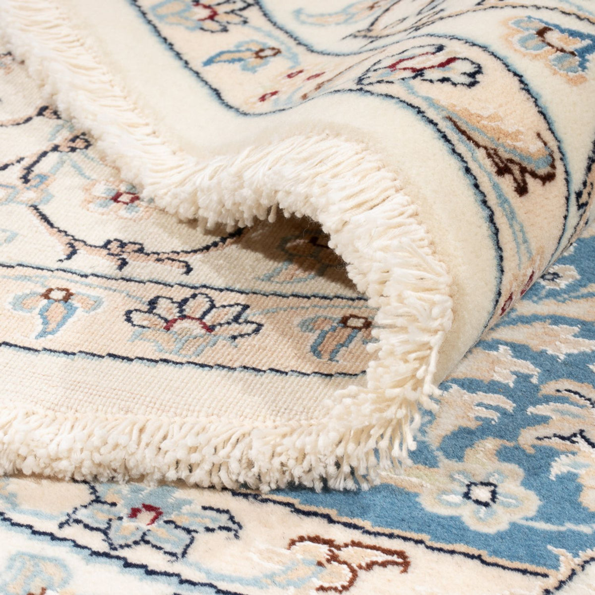 Alfombra persa - Nain redondo  - 200 x 200 cm - azul claro