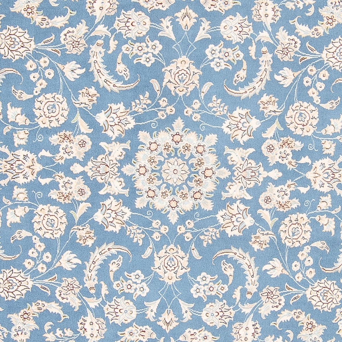Alfombra persa - Nain redondo  - 212 x 203 cm - azul claro