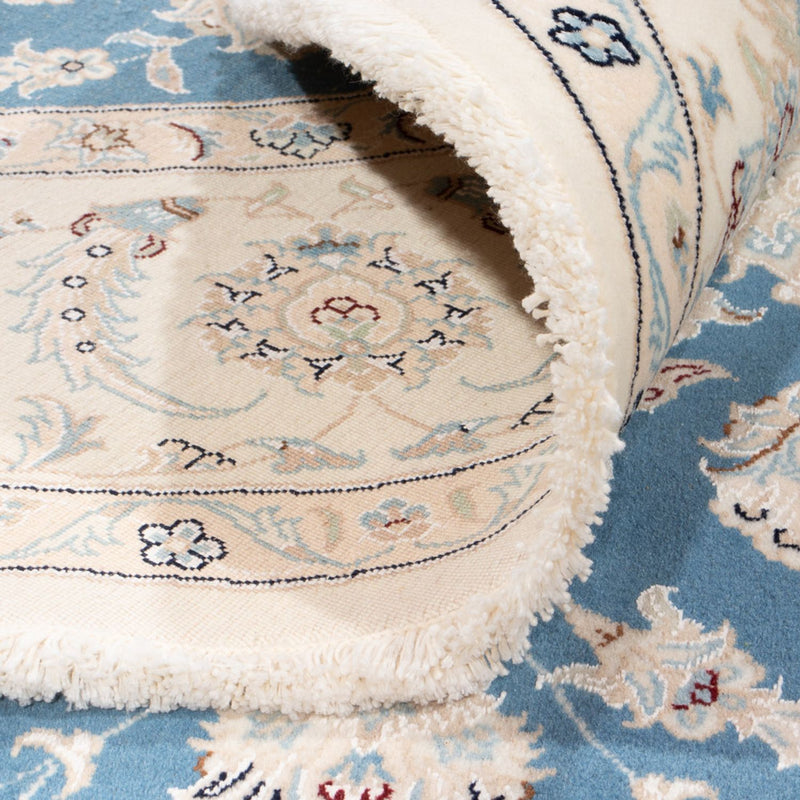 Alfombra persa - Nain redondo  - 202 x 197 cm - azul claro