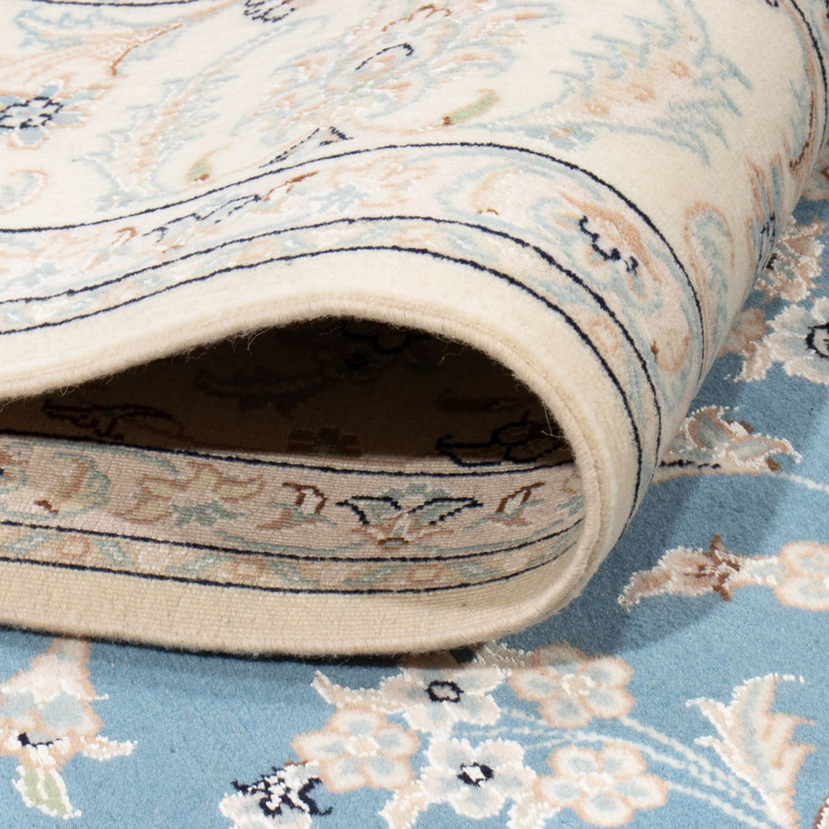 Alfombra persa - Nain - 251 x 168 cm - azul