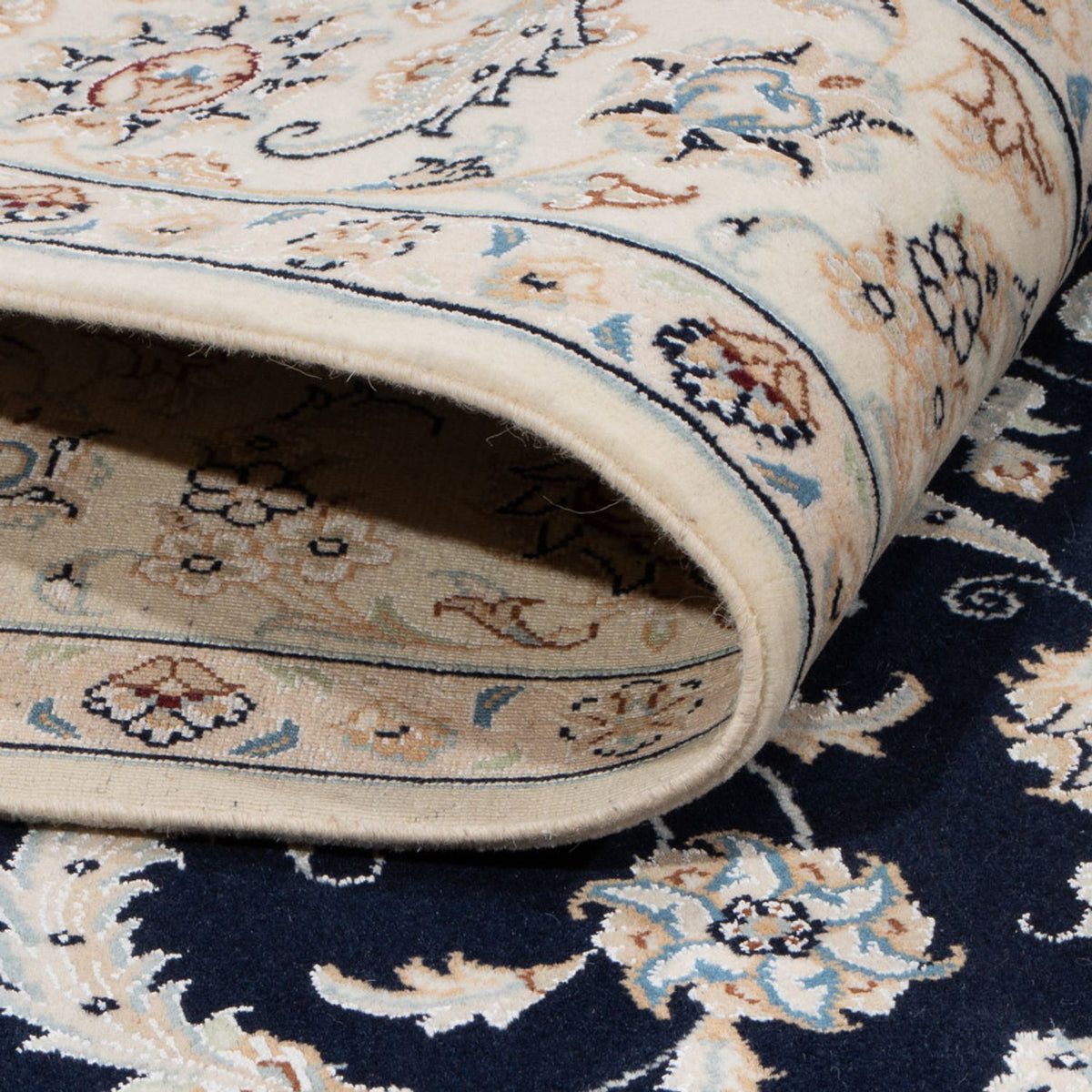 Alfombra persa - Nain - 238 x 171 cm - azul oscuro