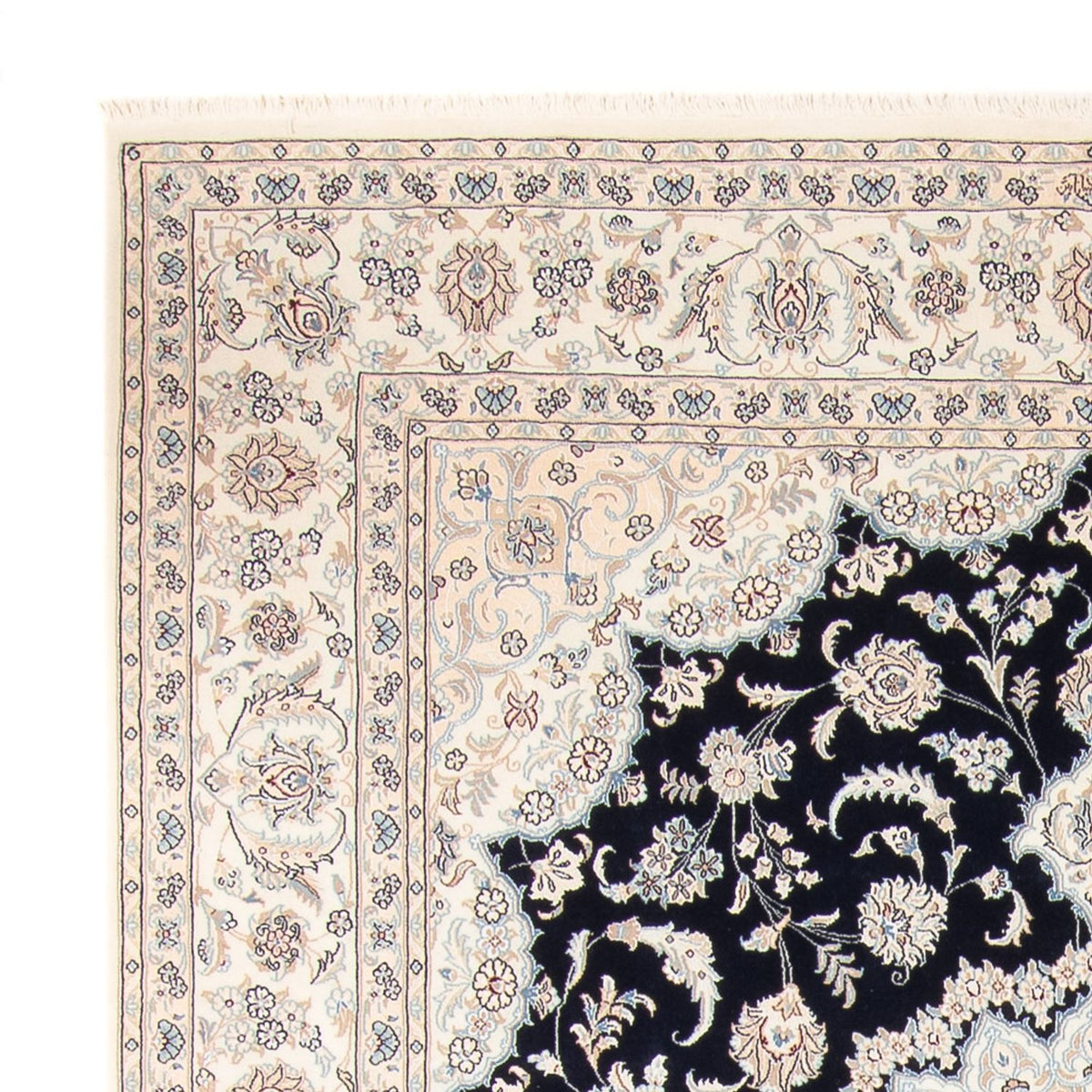 Alfombra persa - Nain - 266 x 223 cm - azul oscuro