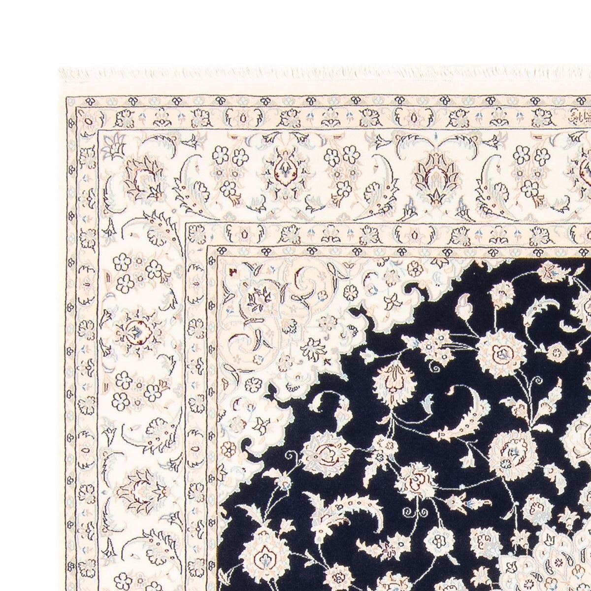 Alfombra persa - Nain cuadrado  - 210 x 200 cm - azul oscuro