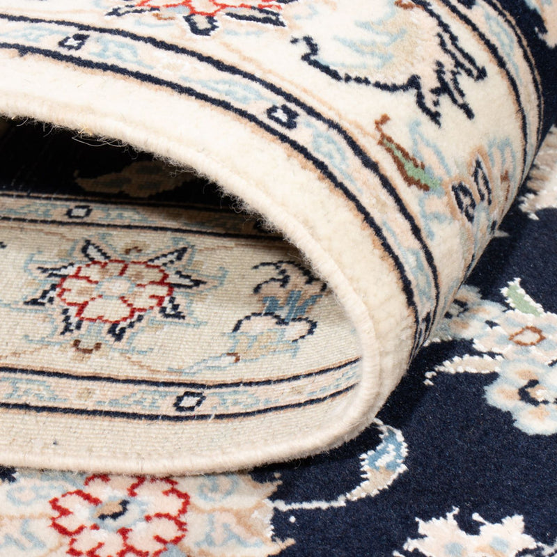 Alfombra de pasillo Alfombra Persa - Nain - Real - 203 x 80 cm - azul oscuro